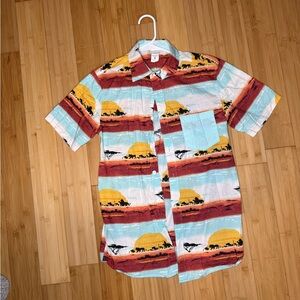 Lion king Sunset Patterned Men's Shirt size small